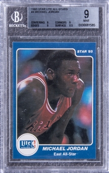 1985 Stars Lite All-Stars #4 Michael Jordan Rookie Card - BGS MINT 9 